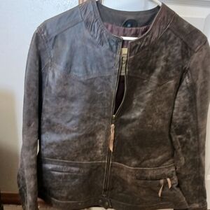 STS Ranchwear Distressed Brown Leather Jacket
